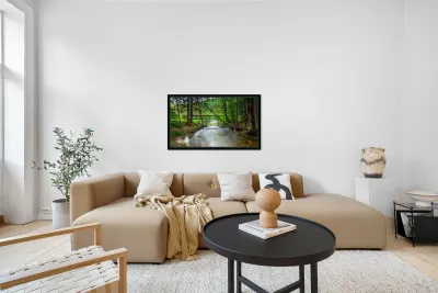 Woodland Bridge Reflections Reproduction