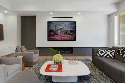 Ethereal Shadows: Newmans Castle in Purple Hues Reproduction