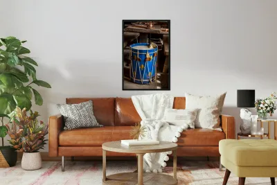 Echoes of History: Blue Historic Drum at Fort Niagara Reproduction