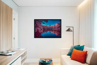 Infrared Oasis: Pink Arches Reproduction