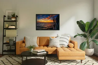 Sailing into Octobers Glow: A Maritime Adventure on the Waves Reproduction