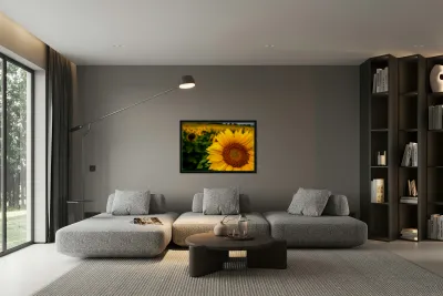 Corner Sunflower: A Radiant Touch of Natures Beauty Reproduction