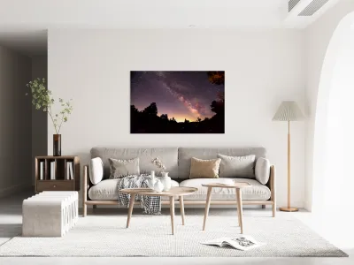 Milky Way and Perseid Meteor Shower in Colorados Poudre Canyon Reproduction