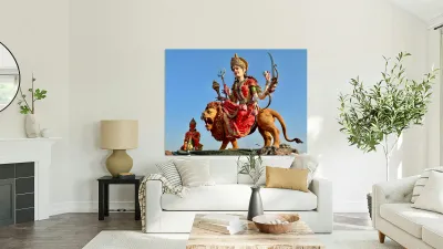 Maa Vaishno Devi Dham Statue Vrindavan India Reproduction