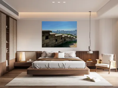 City View Behind the Wall Seoul South Korea 1 Reproduction