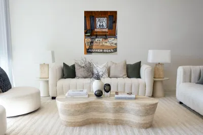 Mosaic Tribute to Route 66 Reproduction