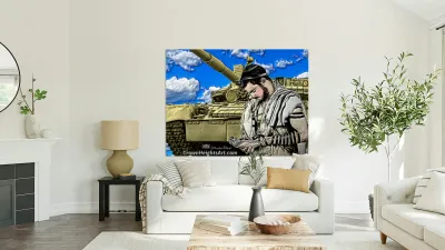 ART   Army Soldier Praying  to G-D ALMIGHTY  Reproduction