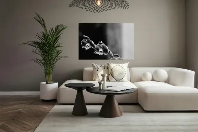 Black  White Floral Series 12 Reproduction