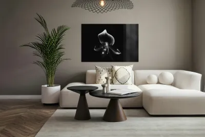 Black  White Floral Series 9 Reproduction