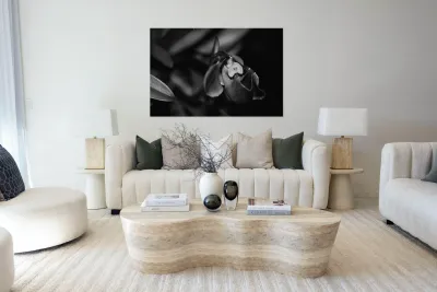 Black  White Floral Series 6 Reproduction