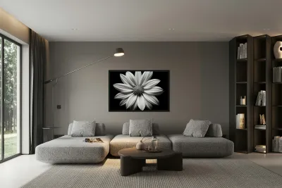 Echo in Silence – Monochrome Bloom Print Reproduction