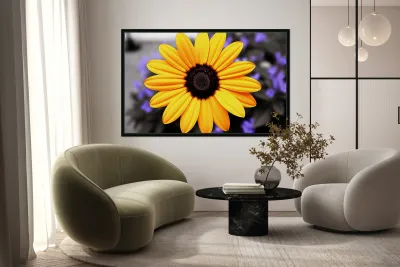 Golden Spirit – Yellow Bloom with Violet Shadows Reproduction