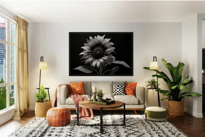 Obsidian Petals – Dark Botanical Fine Art Print Reproduction