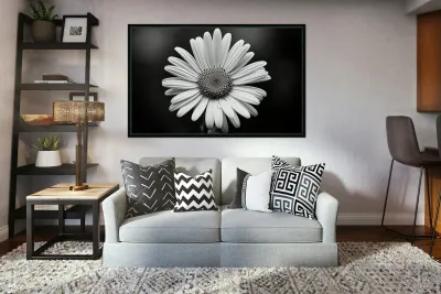 Petals of Memory – Vintage Daisy Landscape Print Reproduction