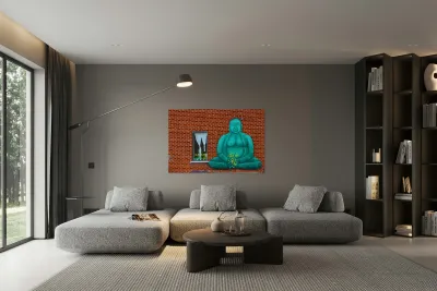 Buddha With Flowers Reproduction