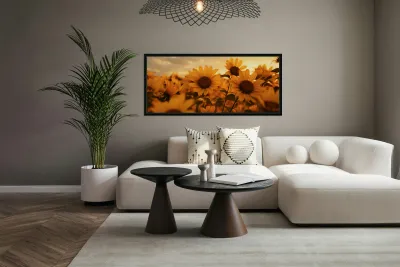 Golden Haze – Radiant Sunflower Morning Print Reproduction