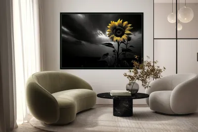 Hope in Bloom – Selective Color Sunflower Print Reproduction