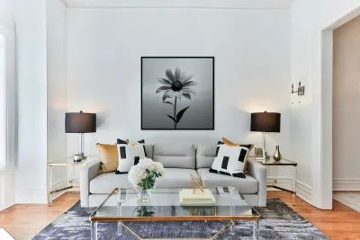 Solitary Grace – Monochrome Sunflower Portrait Print Reproduction