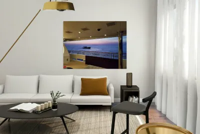 Boats On A Blue Sea Reproduction