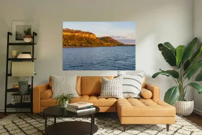 Cliffs of Maiden Rock Bluff state natural area from Mississippi  Reproduction