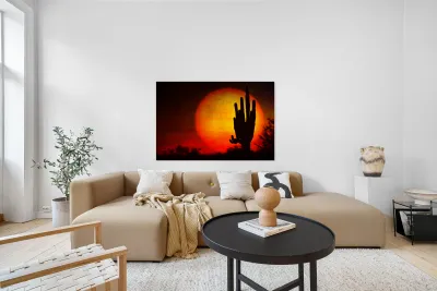 Big Sun Saguaro Sunset Reproduction