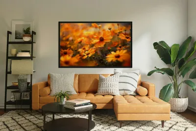 Honeyfield Glow – Warm Sunflower Bokeh Print Reproduction
