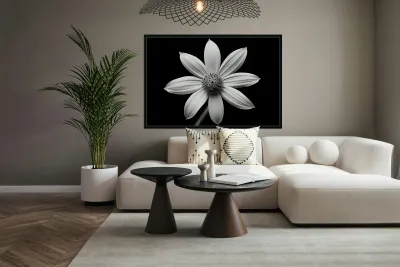 Obsidian Bloom II – Minimal Floral Print Reproduction