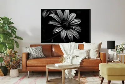 Obsidian Bloom I – Graphic Floral Print Reproduction