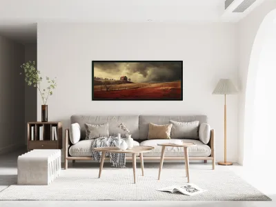 Crimson Harvest – Barn and Landscape Print Reproduction