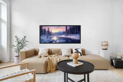 Solstice River – Winter Twilight Landscape Print Reproduction