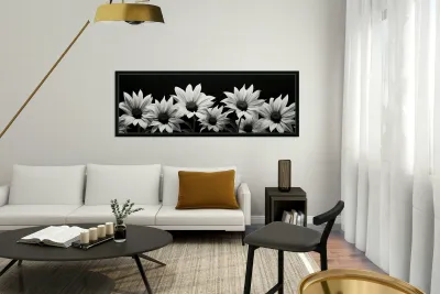 Garden Row – Sunflower Lineup Botanical Art Print Reproduction