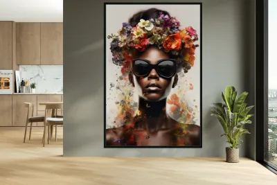 Power & Poise – Modern Afrocentric Portrait Art Print Reproduction