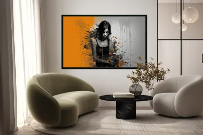 Contrast – Monochrome Splash Portrait Print Reproduction