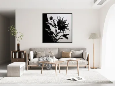 Black and White – Minimal Botanical Art Print Reproduction