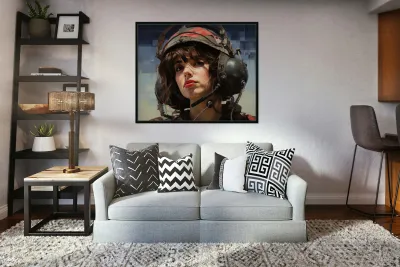 Woman Of War - Modern Valkyrie Portrait Art Prints Reproduction