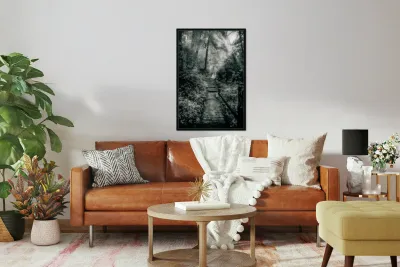 Enchanted Path: A Rain-Kissed Journey in Natural Bridge State Park Reproduction