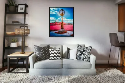 Timeless Radiance: Fort Myers Town Clock in Infrared Reproduction