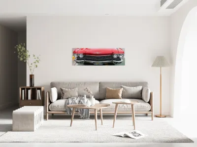 Front End of a Stunning Red Cadillac Eldorado  Reproduction