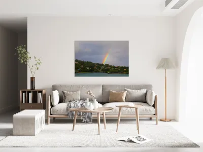 The Splendor of St. Lucia Finale of an Intense Rainbow Reproduction