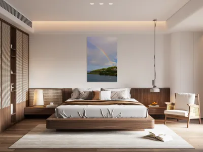 Rainbow On The Lighthouse On St Lucia Reproduction