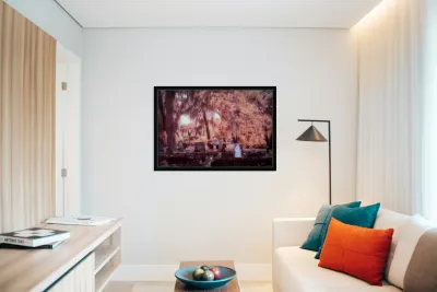 Springtime Serenity: A Moody Sunset at Oak Grove Cemetery Reproduction