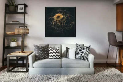 Mystical Fungi: Guardian Shroom by the Forest Path Reproduction