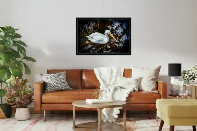 Florida Serenity: A Pelican Making Soft Waves Reproduction