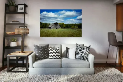 Old Barn on a Cloudy Day Reproduction