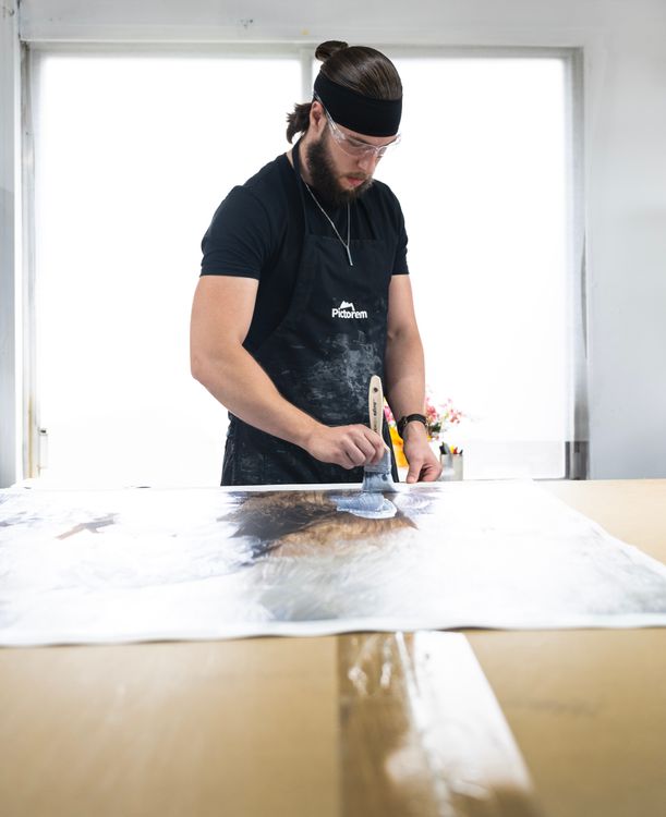 Knife Varnish on Canvas Print